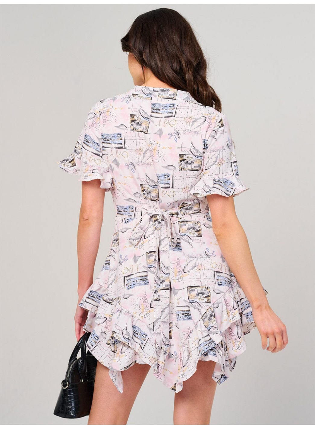 WOMEN'S SHORT SLEEVE BUTTON UP MULTI PRINT MINI DRESS WOMEN'S SHORT SLEEVE BUTTON UP MULTI PRINT MINI DRESS