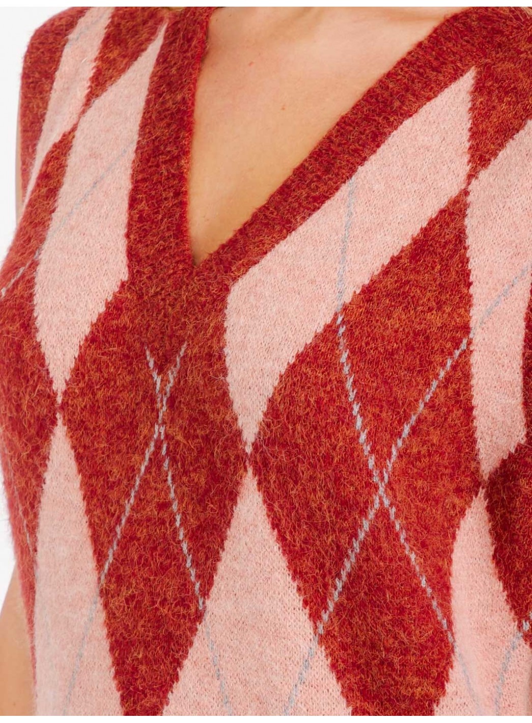 WOMEN'S SLEEVELESS V-NECK PRINTED COLORBLOCK MIDI DRESS