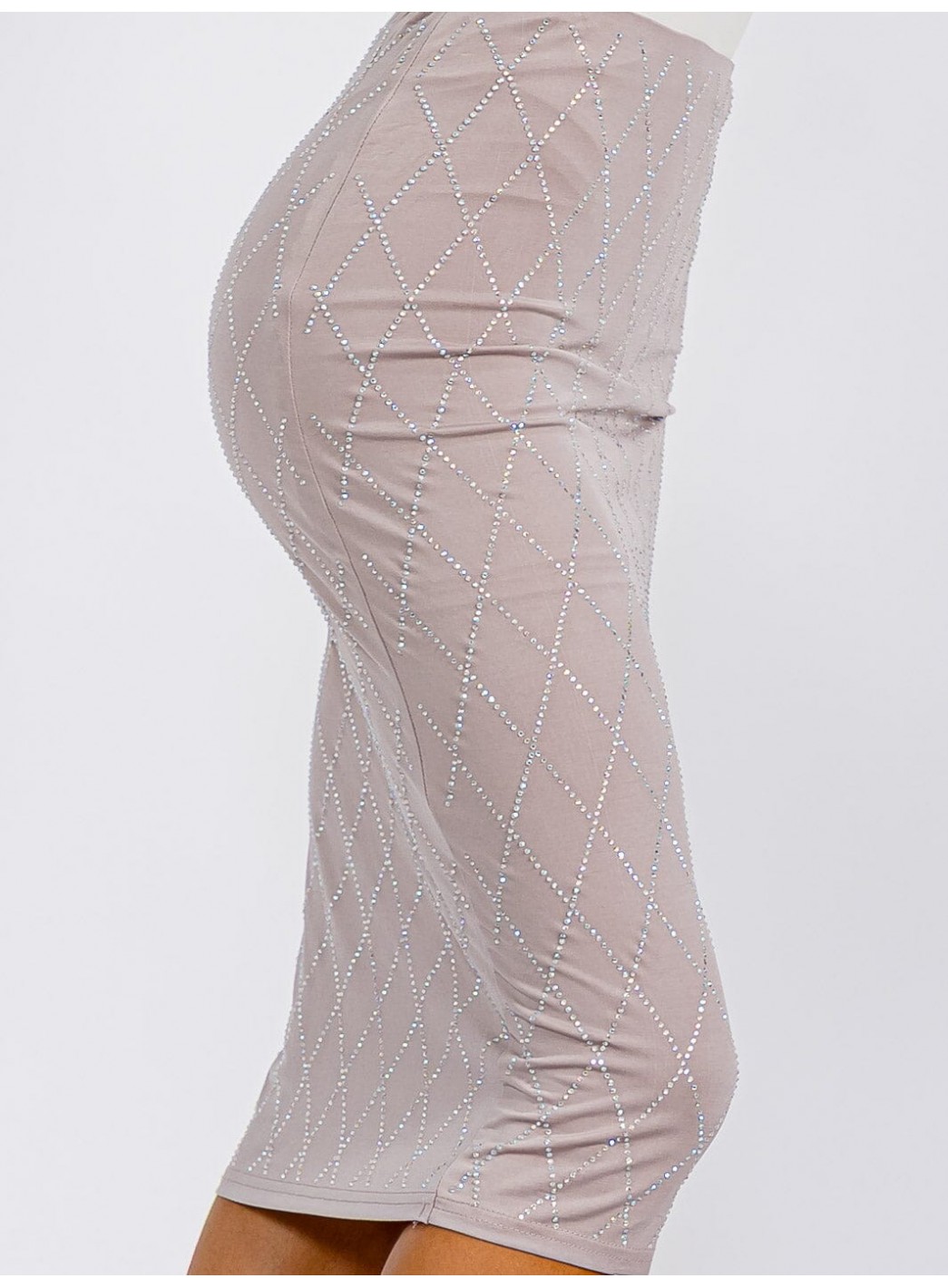 WOMEN'S ELASTIC WAIST SEQUINS DETAILED MIDI SKIRT WOMEN'S ELASTIC WAIST SEQUINS DETAILED MIDI SKIRT