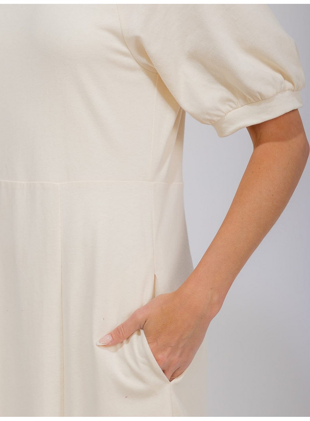 WOMEN'S SHORT SLEEVE FRONT POCKETS SOLID MAXI DRESS