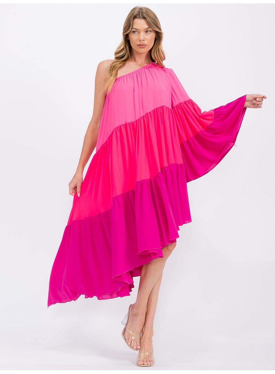 WOMEN'S ONE SHOLDER LONG SLEEVE POCKETS ...