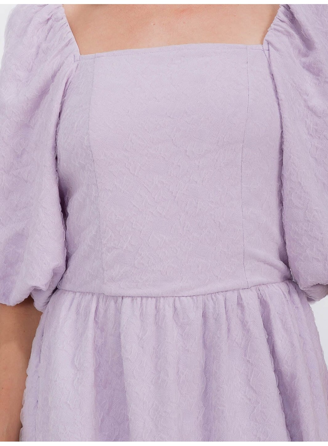 WOMEN'S SHORT PUFF SLEEVE SQUARE NECK SMOCK DETAILED TIERED MINI DRESS WOMEN'S SHORT PUFF SLEEVE SQUARE NECK SMOCK DETAILED TIERED MINI DRESS