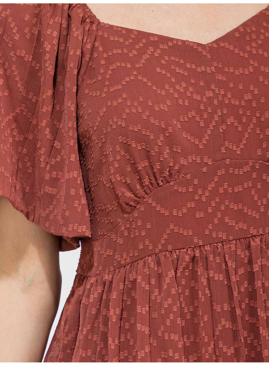 WOMEN'S SHORT SLEEVE V-NECK SWISS RUFFLE TIERED MAXI DRESS