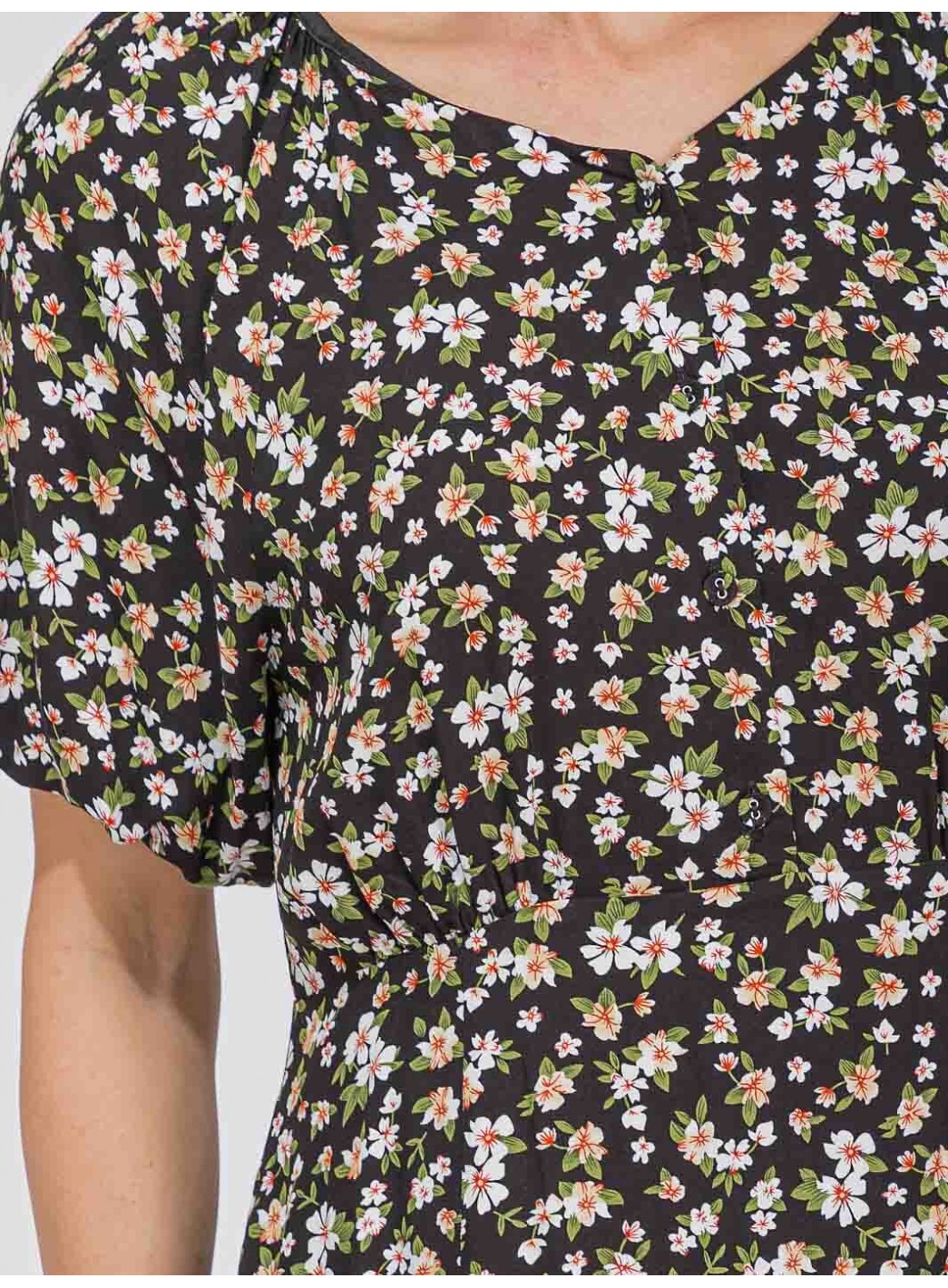 WOMEN'S SHORT SLEEVE BUTTON UP FRONT POCKETS FLORAL MAXI DRESS