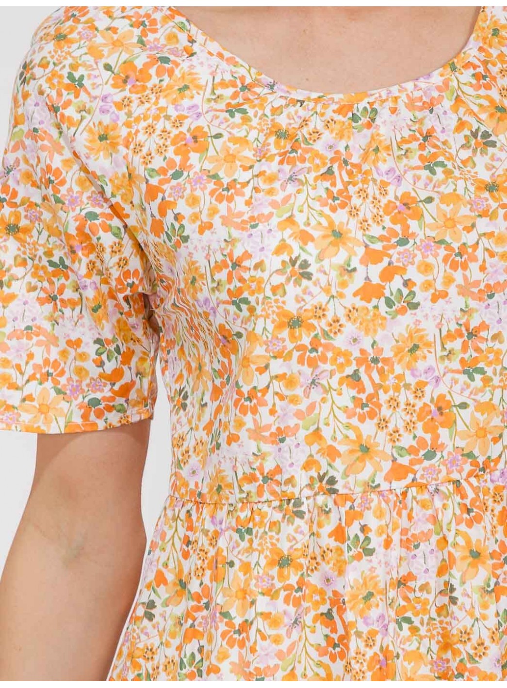 WOMEN'S SHORT SLEEVE V-NECK POCKETS TIERED FLORAL MAXI DRESS WOMEN'S SHORT SLEEVE V-NECK POCKETS TIERED FLORAL MAXI DRESS