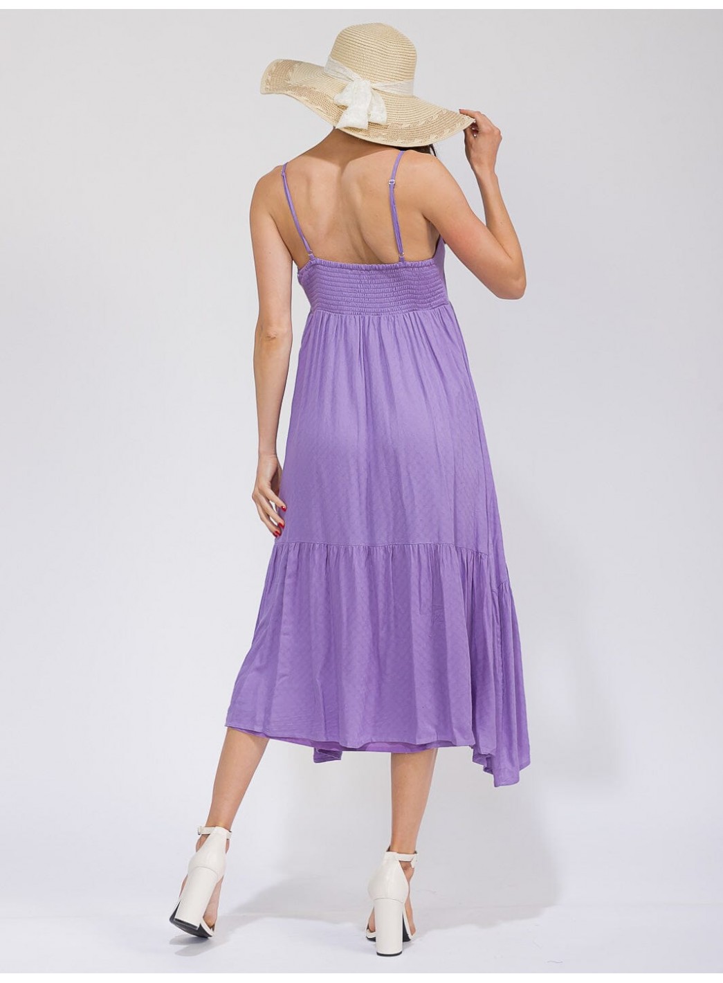 WOMEN'S SLEEVELESS TIERED LOOSE FIT MIDI DRESS