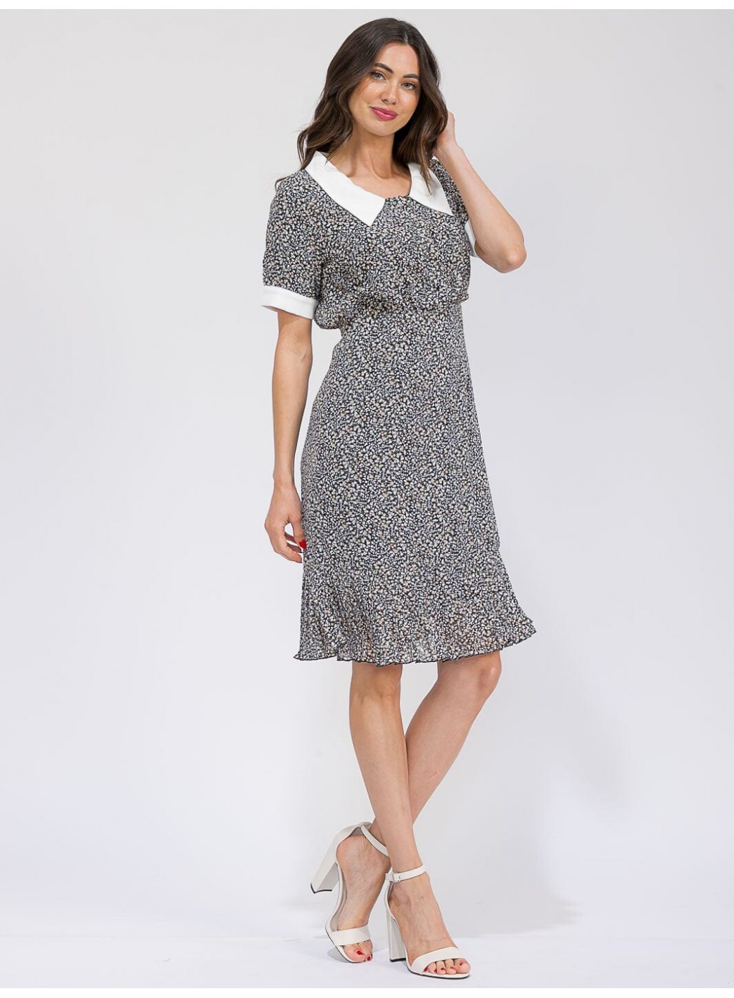 WOMEN'S SHORT SLEEVE BUTTON UP COLORBLOC...