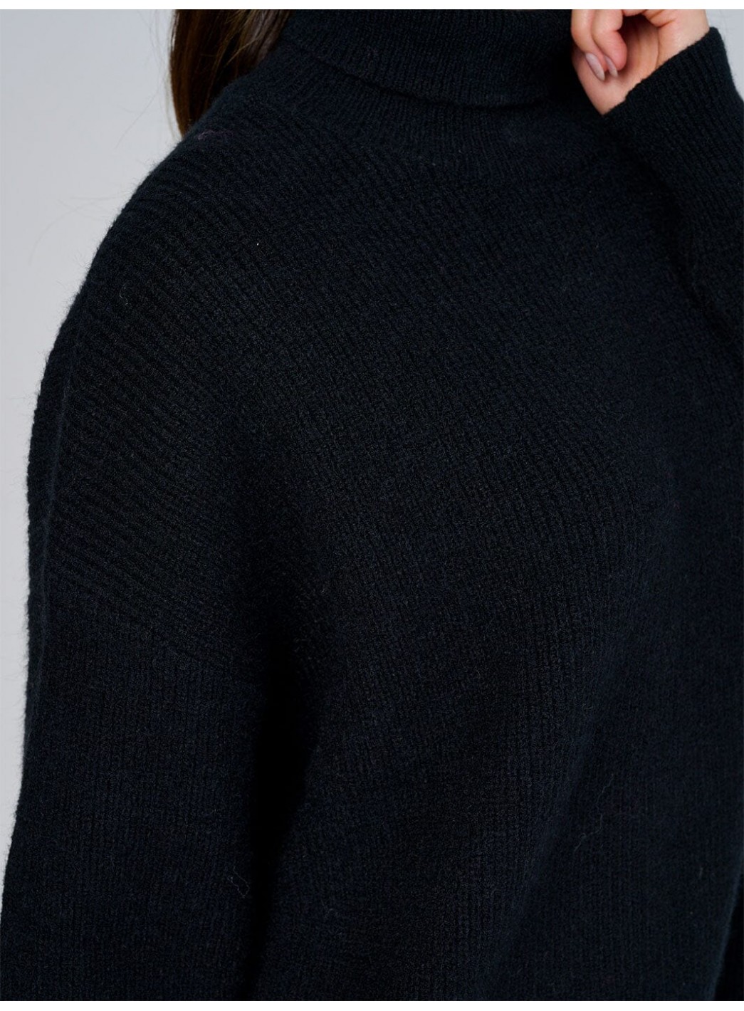 WOMEN'S LONG SLEEVE TURTLE NECK LOOSE FIT KNIT MINI DRESS