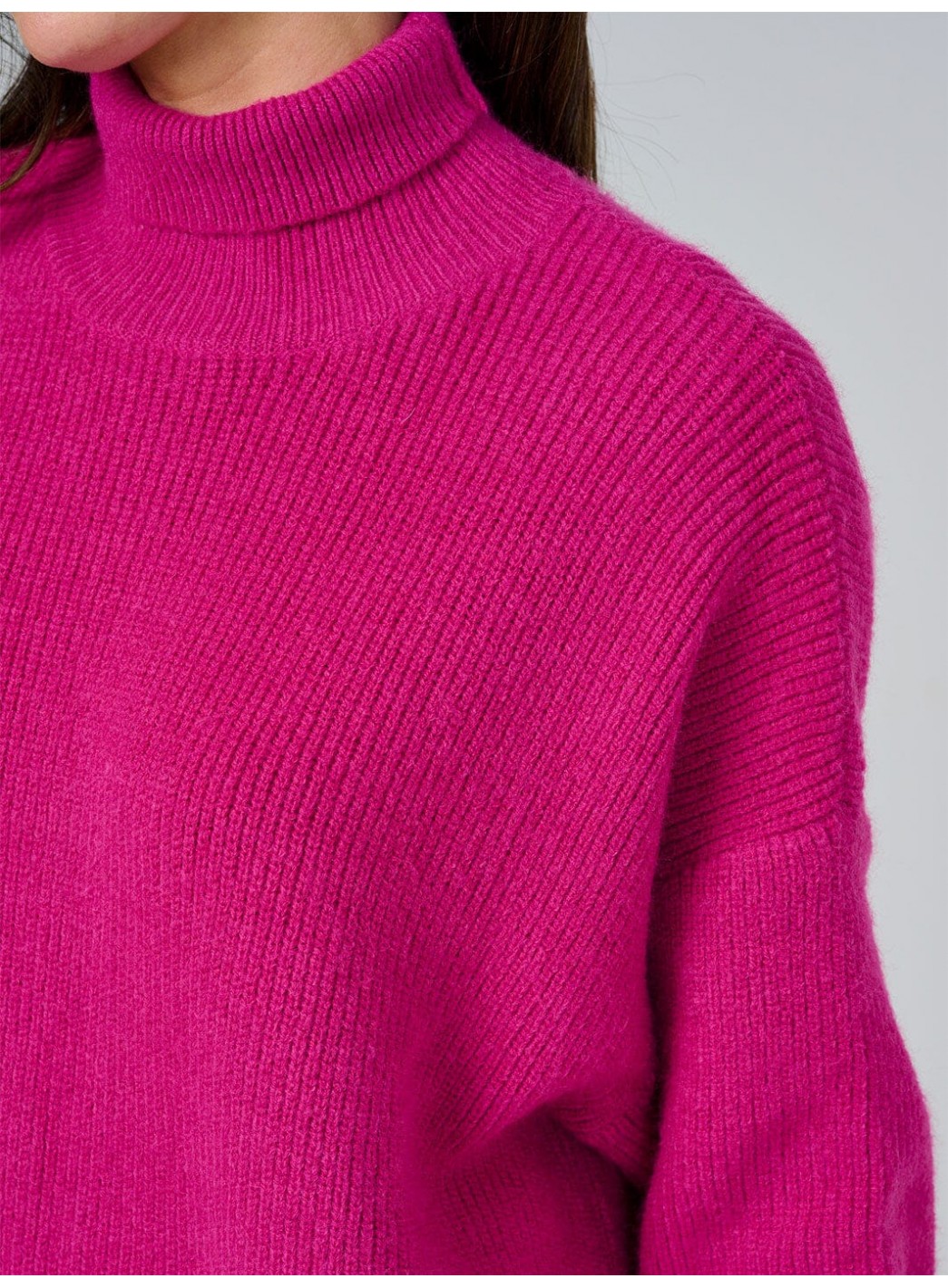 WOMEN'S LONG SLEEVE TURTLE NECK LOOSE FIT KNIT MINI DRESS