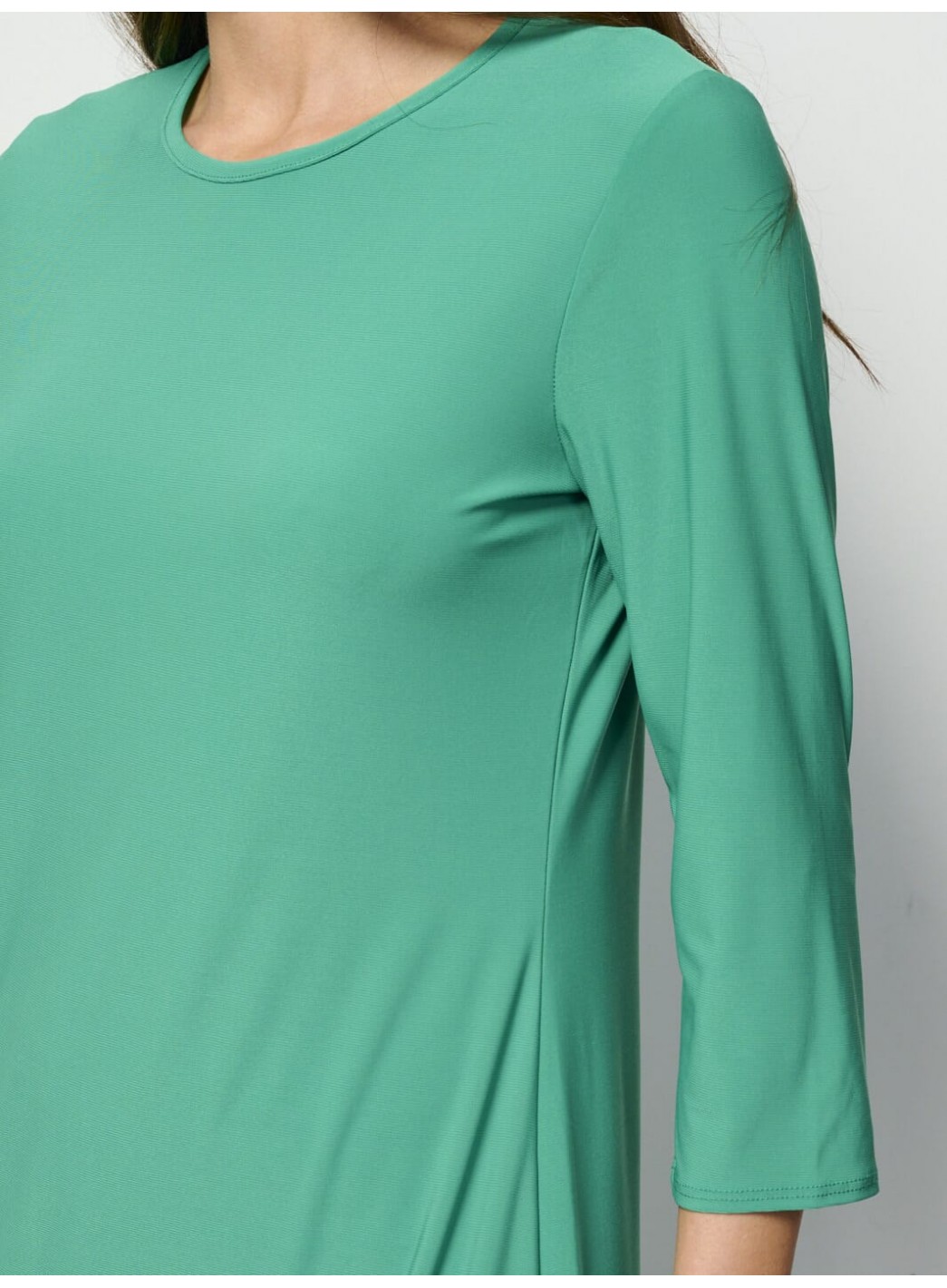 WOMEN'S 3/4 SLEEVES SOLID MIDI DRESS